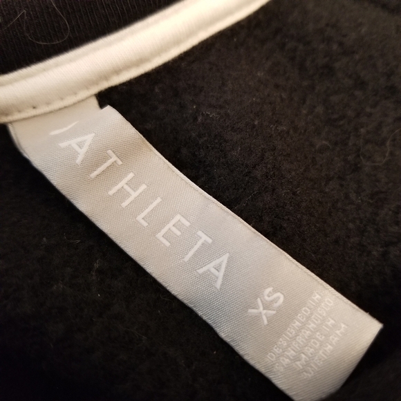 {XS} Athleta 24/7 Striped Crewneck Sweatshirt Black and White - Picture 7 of 9